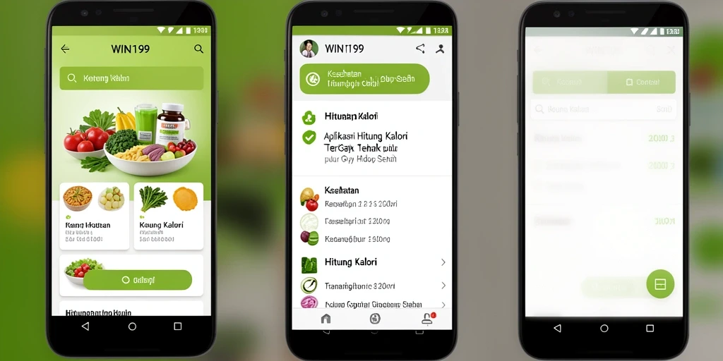 Antarmuka WIN199 menampilkan fitur Hitung Kalori yang praktis dan intuitif.