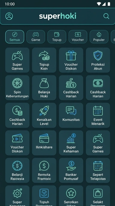 Tampilan katalog aplikasi superhoki