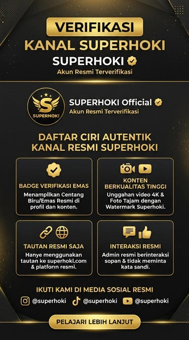 Tampilan kanal resmi superhoki